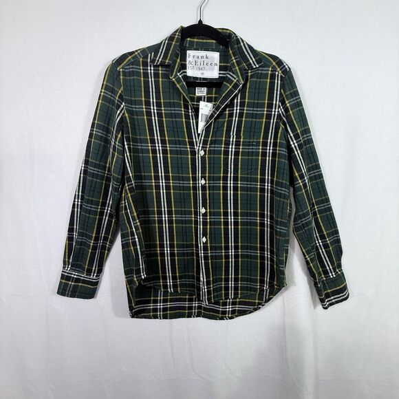 Frank & Eileen Tops - NEW Frank & Eileen Green Plaid EILEEN Flannel Button Up Top Shirt Size XS Preppy